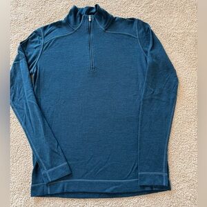 Smartwool Teal Quarter-Zip Merino Pullover